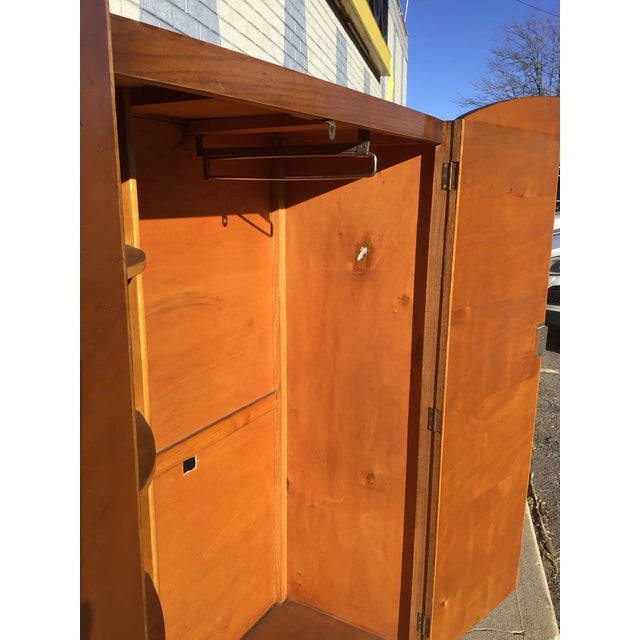 Vintage Circa 1930's Deco Wardrobe For Sale - Image 9 of 12