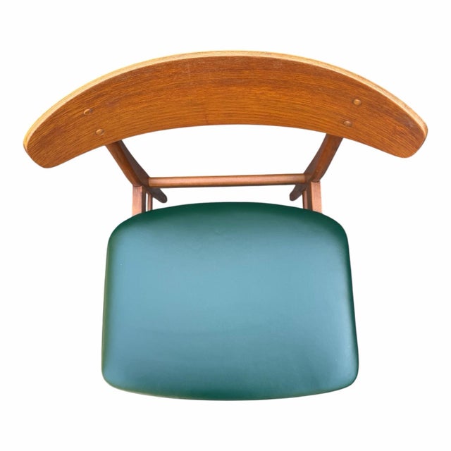 Pair of Mid-Century Modern Danish Teak Chairs by Sax – Rich Green Upholstery For Sale In New York - Image 6 of 11
