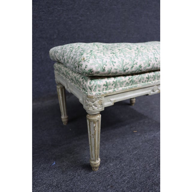French Louis XVI Style Painted Footstool For Sale - Image 3 of 14