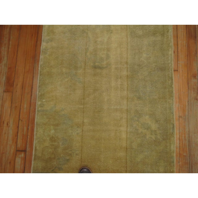 Mid 20th Century Pale Gold Turkish Oushak Runner - 2'7" x 9'11" For Sale - Image 4 of 6