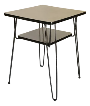 Vintage 1950s Mid-Century Modern Iron Hairpin Legs With Laminate Tops Side Table