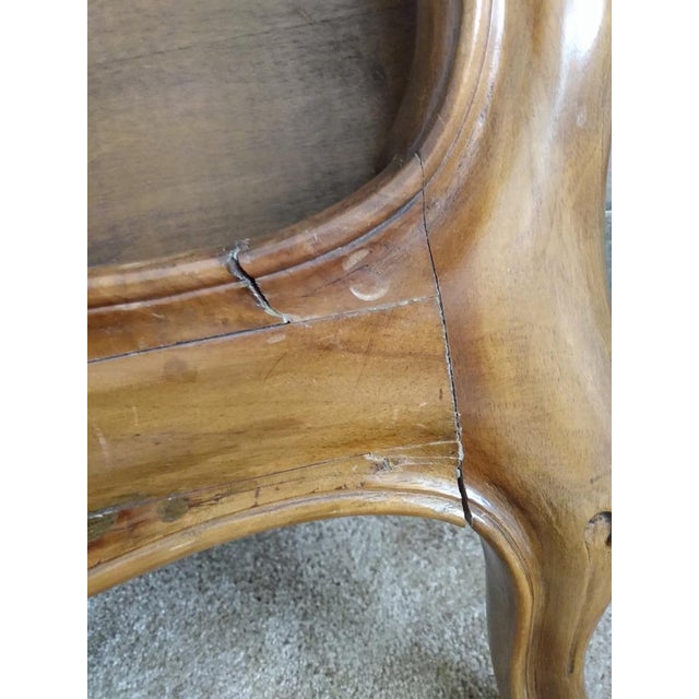 Vintage French Louis XV Style Carved Walnut Bedframe For Sale - Image 9 of 11