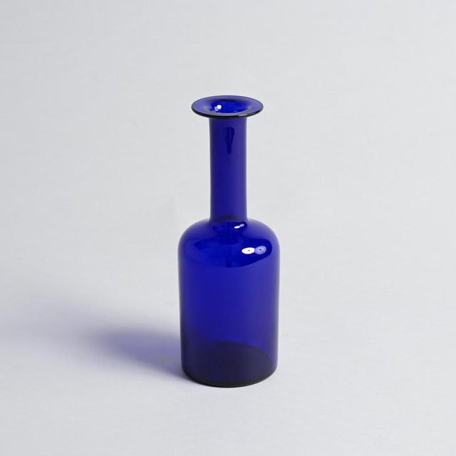 Blue Floor Vase by Otto Brauer for Holmegaard, 1960s For Sale - Image 3 of 8