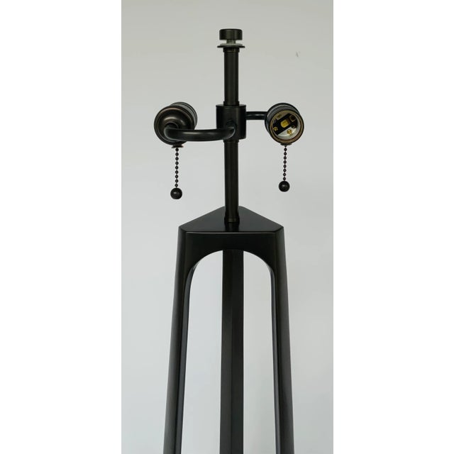 Baker Furniture Company Jean Louis Denoit for Baker Iron Eye Bronze Finished Table Lamp For Sale - Image 4 of 6