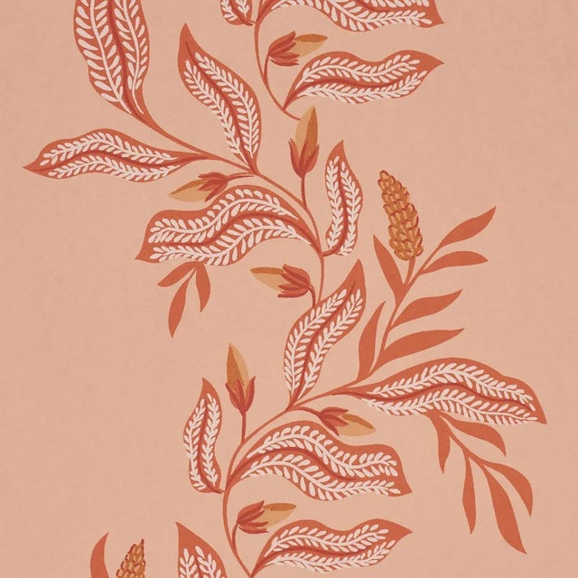 Contemporary Schumacher X Laura Gonzalez Vagary Vines Wallpaper In Papaya For Sale - Image 3 of 4