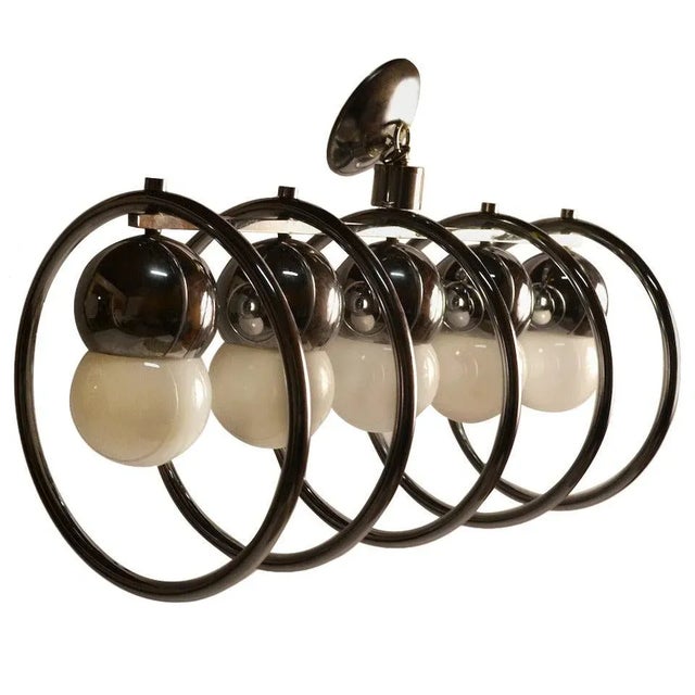 Chrome Five Light Ring Fixture For Sale - Image 9 of 9