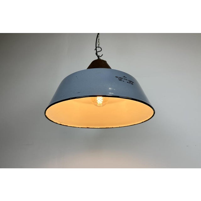 Industrial Grey Enamel and Cast Iron Pendant Light, 1960s For Sale - Image 11 of 17