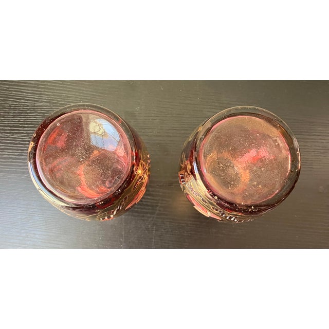 Antique Bohemian Gold Guilt Ruby Glass Decanters, for Middle Eastern Market - a Pair For Sale In Washington DC - Image 6 of 12