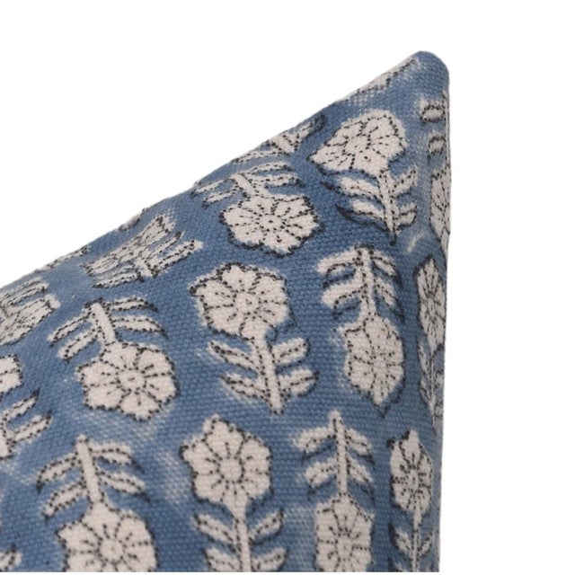 Modern Fabdivine Bohemian Block Print Pillow Cover 16x16 Inch - Tulsi Buti For Sale - Image 3 of 5