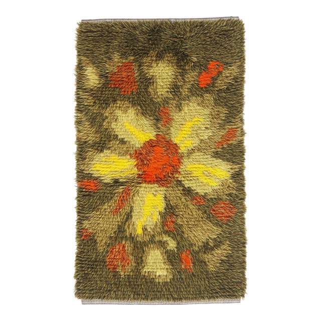 Vintage Swedish Rya Rug, 02'05 X 04'02 For Sale