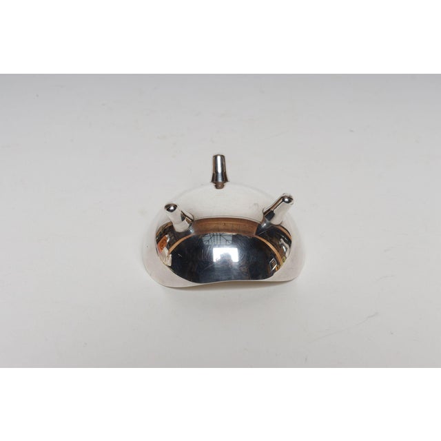 Metal 1950s Diminutive Danish Modern Silver Plated Trinket Dish / Vide Poche by Hans Jensen For Sale - Image 7 of 9
