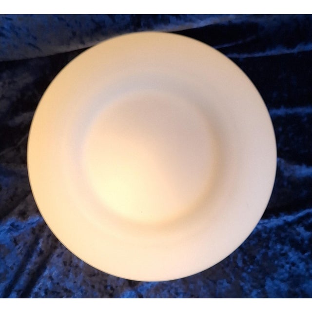 2000 - 2009 Vintage Wall or Ceiling Lamp with White Metal Mounting and Opaque White Glass Shade, 2000s For Sale - Image 5 of 7