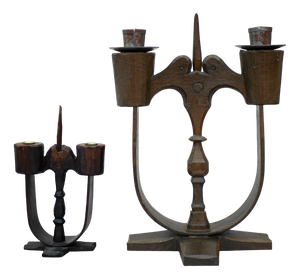 Swedish Wooden Candleolders from Taserud, 1955, Set of 2