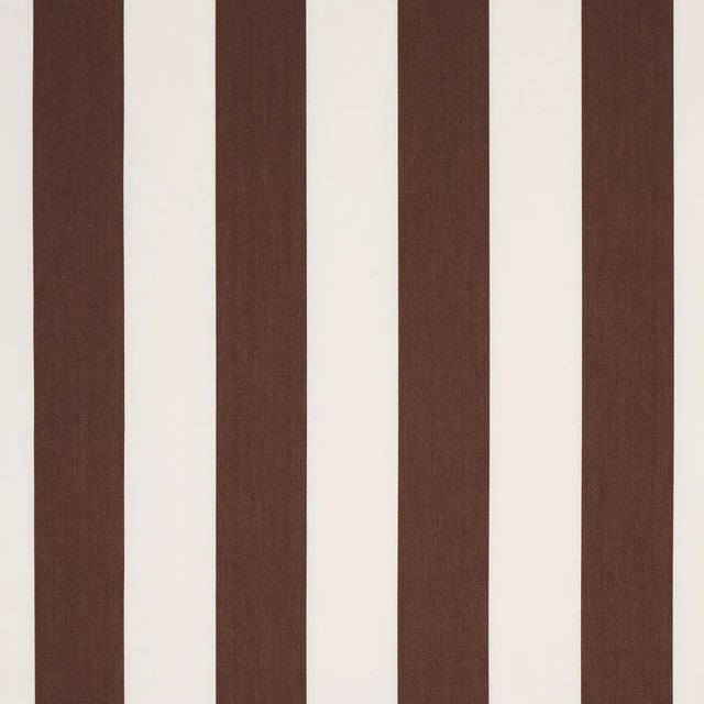 Sample - Schumacher James Stripe Fabric in Brown For Sale
