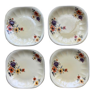 1920s Art Deco Limoges Golden Glow Lunch Plates - Set of 4 For Sale