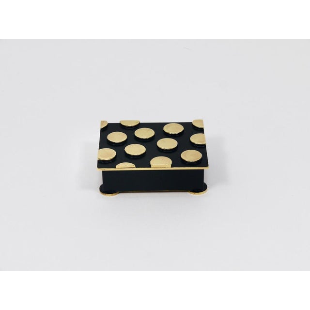 Mid-Century Polka Dot Brass Storage Box, 1950s For Sale - Image 4 of 16