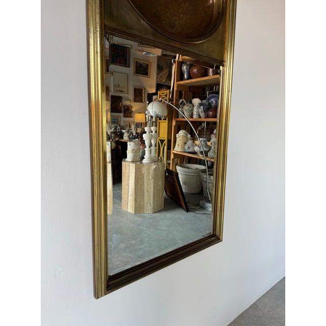 1970s 1970s Vintage Hollywood Regency Brass Wall Mirror by Mastercraft/Sold For Sale - Image 5 of 12