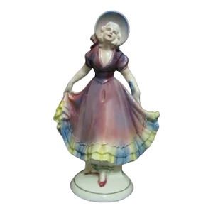 Vintage Germany Katzhutte Lady Porcelain Figurine