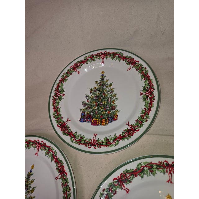 1990s Three Christopher Radko Vintage Christmas Dinner Plates - Set of 3 For Sale - Image 4 of 5