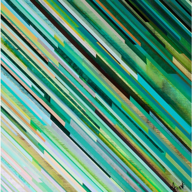 Contemporary Contemporary Painting "Green Hue" by Mary Crane Nutter For Sale - Image 3 of 3