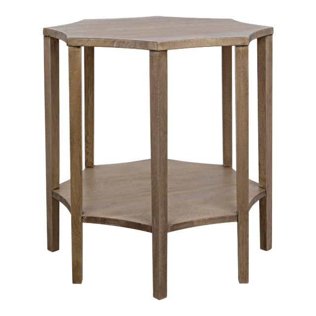 NOIR Ariana Side Table in Washed Walnut For Sale