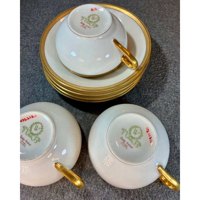 Early 20th Century Theodore Haviland Porcelain Cup & Saucer Set - 7 pcs For Sale In Greenville, SC - Image 6 of 8