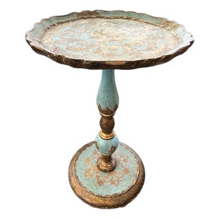 19th Century Petite Turquoise Florentine Table For Sale