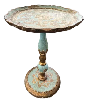 19th Century Petite Turquoise Florentine Table