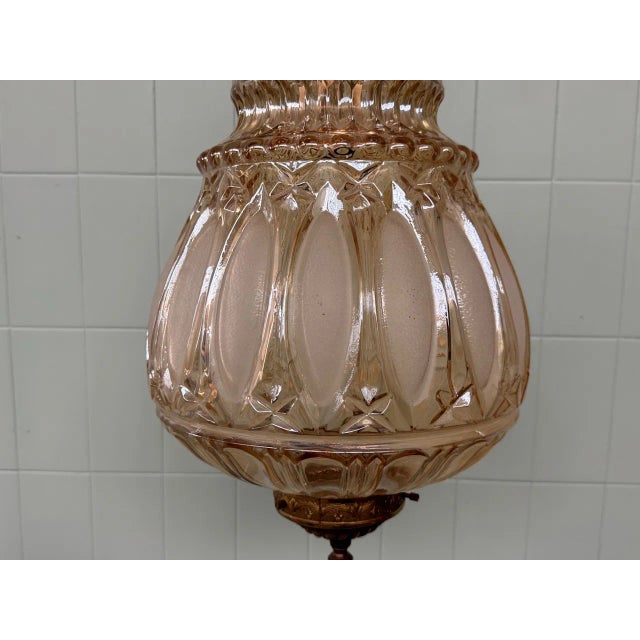 Italian Pendant Chandelier in Glass and Brass, 1970s For Sale - Image 9 of 13