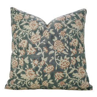 Fabdivine Mrignani Handmade Block Print Pillow Covers 14x14 Inches Linen Blend Decorative Throw Cushion For Sale