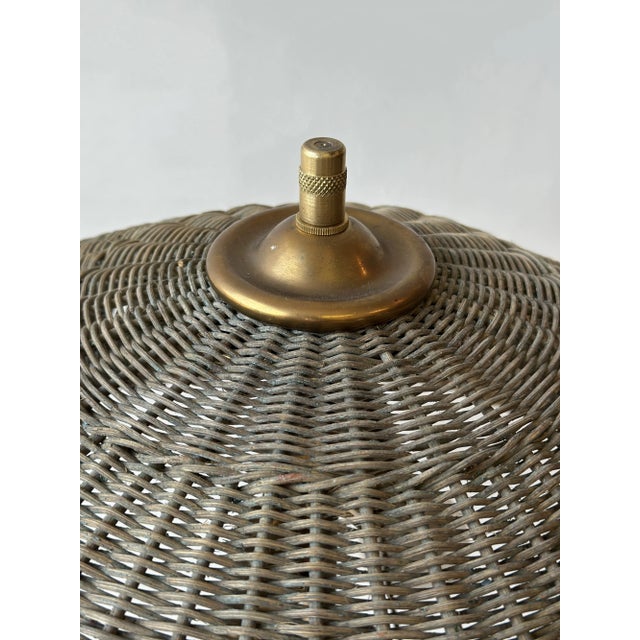Antique Large-Scale Painted Wicker Mushroom Style Floor Lamp, Circa 1910s-20s For Sale - Image 10 of 18