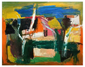 Aleksandr Rodin, Village, Oil on Cardboard