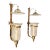 Vintage Chapman & Myers Style Brass and Glass Hurricane Wall Sconces – Pair of Mid-Century Lantern Candle Holders For Sale