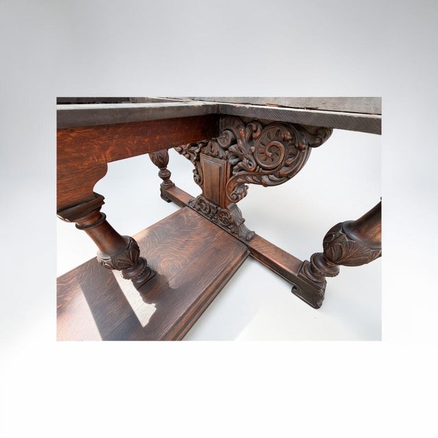 Monumental English Jacobean Oak Refectory Dining Table, 19th Century For Sale In Wichita - Image 6 of 10