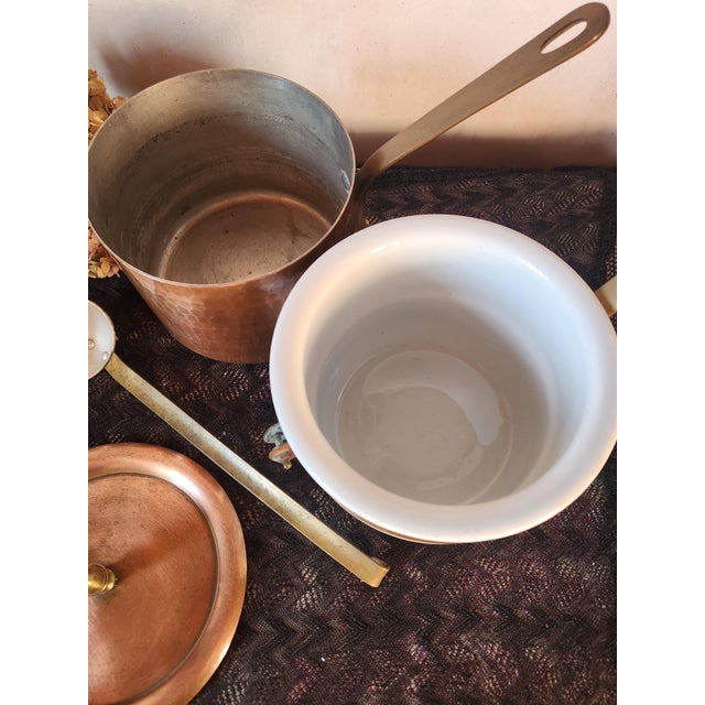 Vintage French Copper Double Boiler from Apilco, 1960s For Sale - Image 4 of 18