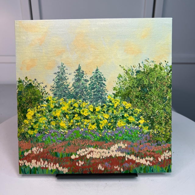 Nature's Bounty 8" X 8" Acrylic Original Painting Wall Art Mixed Media Decor For Sale - Image 4 of 7