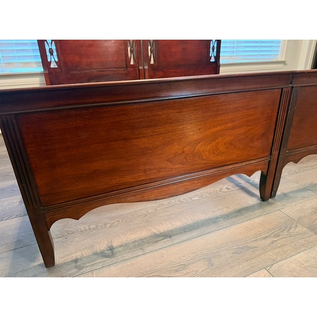 Vintage Federal Carved Mahogany Twin Beds, Pair For Sale - Image 12 of 16