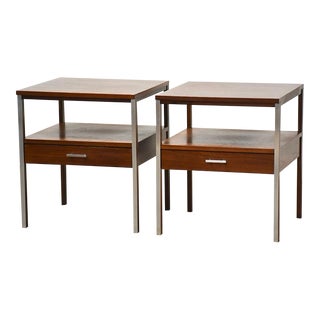 Refinished Walnut Nightstands by Paul McCobb - a Pair For Sale