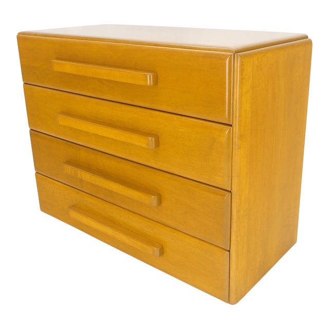 1960 Solid Maple Restored Wrussel Right Conant Ball Solid Maple 4 Drawer Dresser For Sale