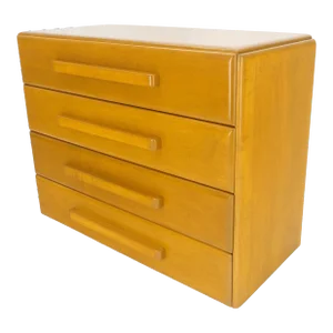 1960 Solid Maple Restored Wrussel Right Conant Ball Solid Maple 4 Drawer Dresser