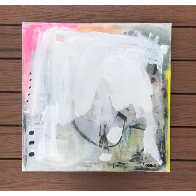 Acrylic, Pastel, and Charcoal on standard depth canvas. Edges painted grey, back wired, ready to hang. Please see...