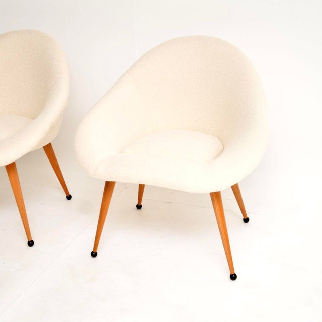 Wood Vintage French Pod Armchairs, 1960s, Set of 2 For Sale - Image 7 of 12