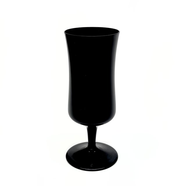 Black Mid-Century Modern Black Glass Stemware Curation - Group of 9 For Sale - Image 8 of 14