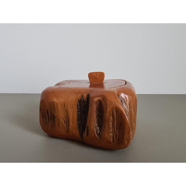 Brown Vintage French Wooden Box in style of Alexandre Noll, 1950 For Sale - Image 8 of 17