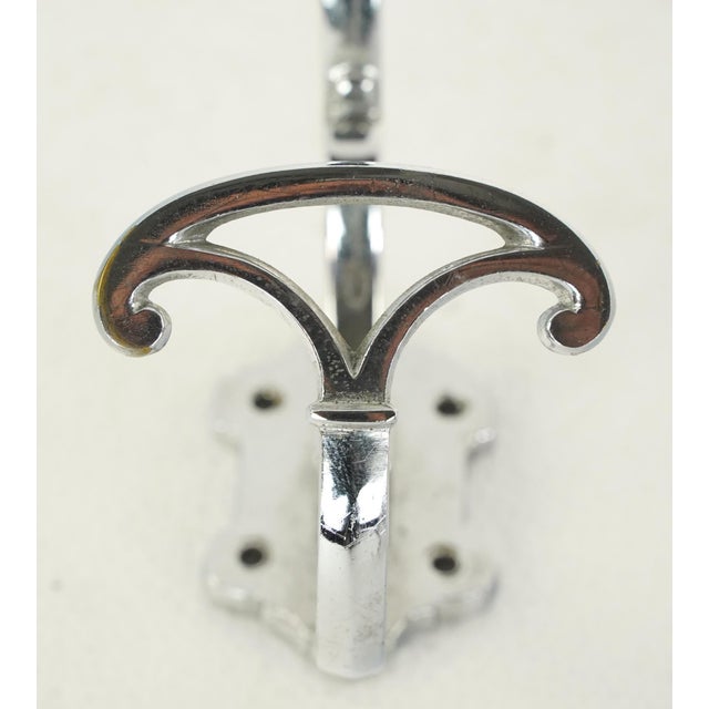 Vintage European Pair of Chrome Plated Brass Wall Hooks For Sale In New York - Image 6 of 9