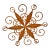 French Country Wrought Iron Metal Art Work Enamel Starburst Medallion Wall Decor For Sale