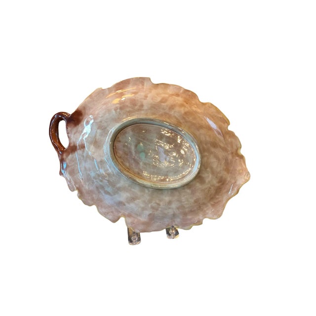 Majolica Leaf Dish With Acorns For Sale In Dallas - Image 6 of 9