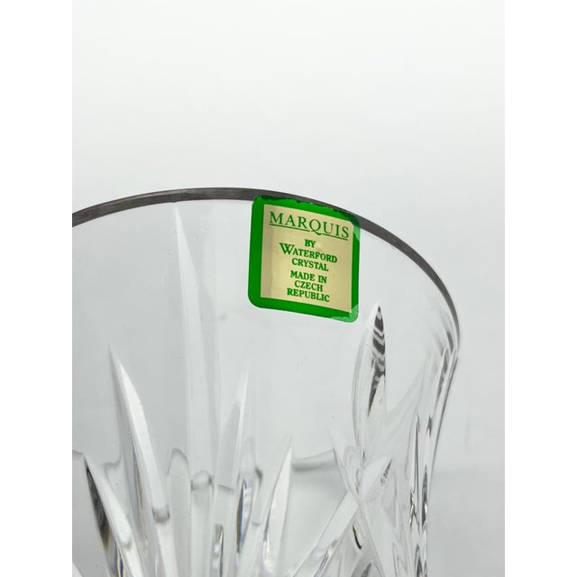 Transparent Waterford (Marquis) “Glendale” Crystal Flared Trumpet Footed Vase For Sale - Image 8 of 9