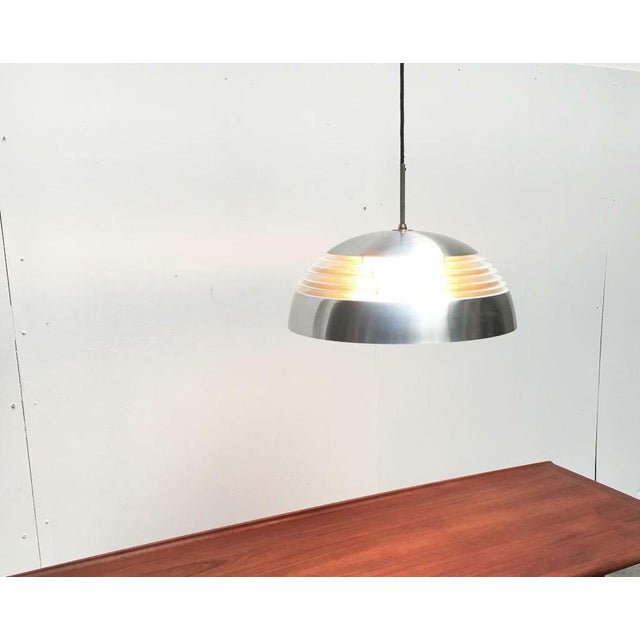 Mid-Century German Space Age Aluminum and Glass Pendant Lamp from Doria, 1960s For Sale - Image 5 of 18