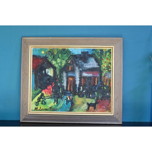 Monica Lorentzen, Home, 1960s, Oil on Panel, Framed For Sale - Image 8 of 11